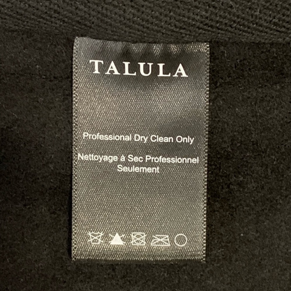 Aritzia Talula Wool Blend Laverton Poncho in Black with black trim - Picture 7 of 8
